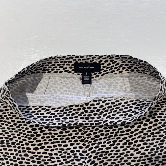 Who What Wear Animal Print High Rise Ankle Crop Skinny Pants Cream Black Size 8 - Picture 11 of 13